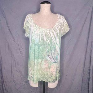 Jessica Max USA Green Floral Casual top S:M